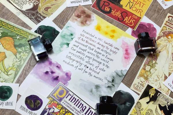 “アール・ヌーヴォーの流行色”がカラーインクに、文具メーカー・呉竹「インクカフェ」新作