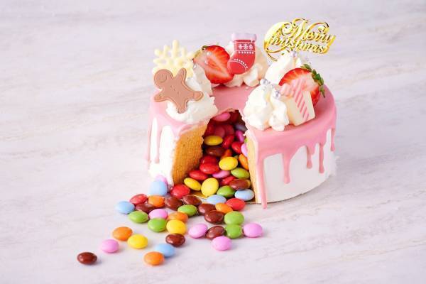 ザ ストリングス 表参道23年クリスマスケーキ、“カラフルチョコが飛び出す”サプライズケーキなど