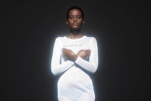 ドレスドアンドレスド“マラルメの詩”刺繍のシアードレス＆ハンマーサテンパンツ - 渋谷で期間限定ストア