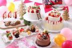 ホテル日航大阪のクリスマスケーキ2023、苺たっぷり華やか2段ショート＆チョコのはしご付きケーキ