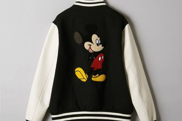 ビューティー＆ユースの「ディズニー」“ミッキー”刺繍入りのレザー×メルトンスタジャンなど