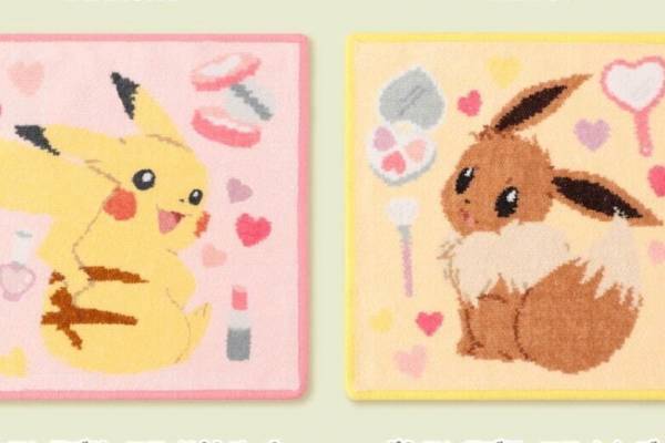 ポケモンとラブラリー バイ フェイラーのハンカチ - ピカチュウやイーブイのハート柄、ポーチも