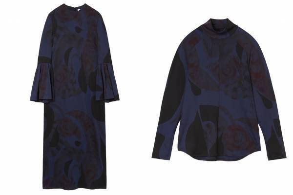 マメ クロゴウチ“竹籠”着想のマーブルプリントドレス、伊勢丹新宿店＆直営店限定で