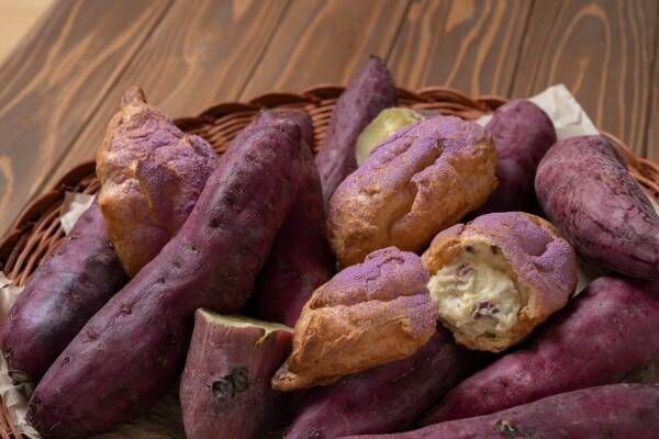 ビアードパパ“本物の焼き芋風”シュークリーム、ホクホク食感の鳴門金時クリーム×紫芋パウダー