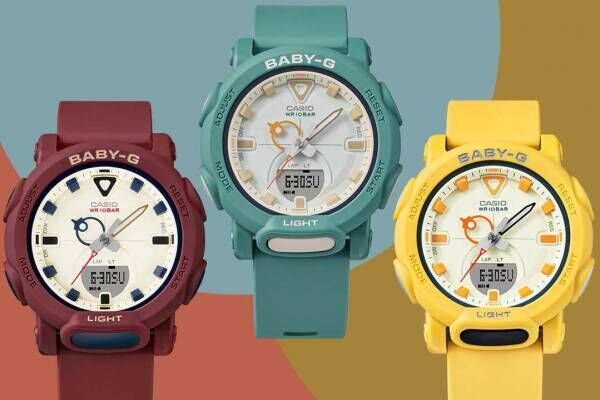 BABY-Gの腕時計「BGA-310RP」ターコイズグリーン、バーガンディなどレトロポップな新色