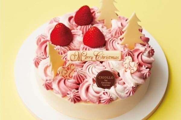 新宿高島屋2023年クリスマス、ピンク色のクリームを絞った濃厚ミルク×苺のケーキやソリ型ケーキなど