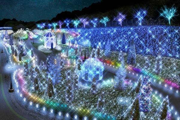 関西最大級“自然派”イルミネーション「ローザンイルミ」滋賀で、100本のツリーや光輝く銀河鉄道