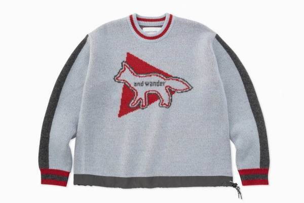 メゾン キツネ × アンドワンダー、“フォックス・チェック柄”フリースや“スキーをするキツネ”フーディー