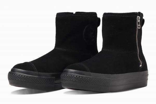 コンバース「オールスター」の新作厚底ブーツ、ロゴ入りスエードアッパー×ふわふわライニングで