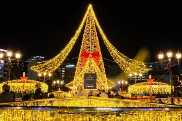 福岡・中洲のイルミネーションイベント「ナカス ヒカリノ アドベント」光の装飾やシンボルツリー