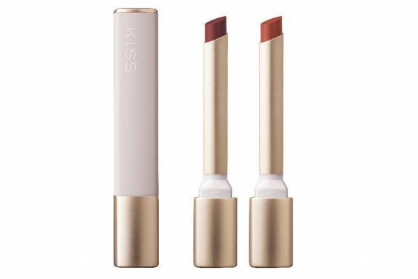 キスの極細リップ「リップアロー」23年冬の限定色、“ゴールド煌めく”ワインレッド＆オレンジブラウン