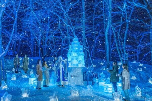 星野リゾート 奥入瀬渓流ホテルの“クリスマス×氷瀑”イベント、氷瀑ツリー＆幻想的なライトアップなど