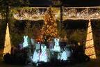 「練馬区立 四季の香ローズガーデン」のクリスマスイルミネーション、うさぎやクマが光るフォトスポットも