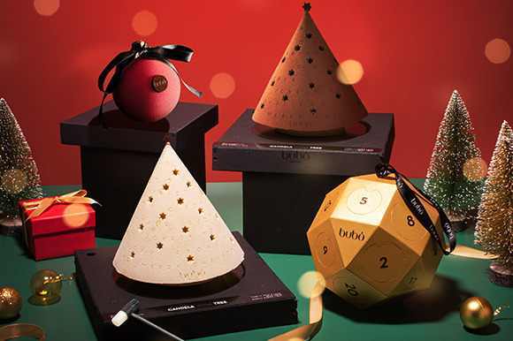 ブボ・バルセロナのクリスマス限定「チョコスカルプチャー」“星形の光”溢れるツリー風チョコなど