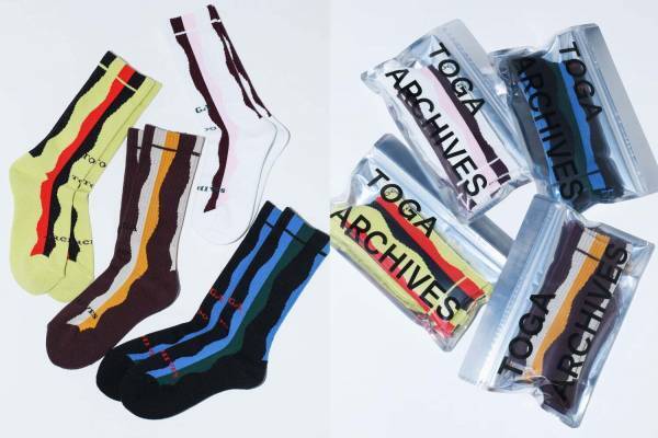 TOGA×タビオのコラボソックス、同系色でまとめた花柄やカラフルなウェーブ柄＆シアーソックスも