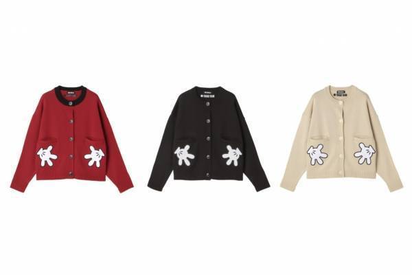 マリークヮント×ディズニー新作、ミッキーマウスの手袋カーディガン＆リボンが揺れるピアスなど
