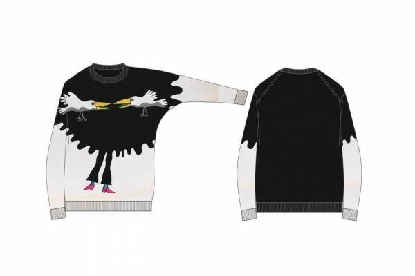 Ground Y×田名網敬一のコラボ第2弾、『魔女と白いカラス』や金魚グラフィックのニット