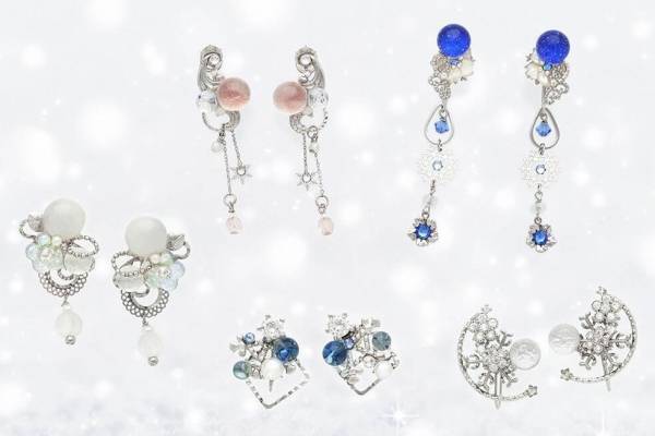 京都発“ピアスのようなイヤリング”「ぴあり」雪の中咲く幻の花など“冬化粧”テーマの冬新作ジュエリー