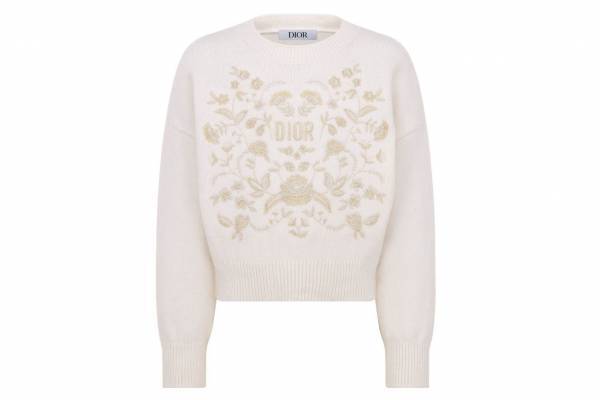 ベビー ディオール24年春新作、ゴールドに煌めくフローラル刺繍ニット＆カナージュ刺繍のバックパック