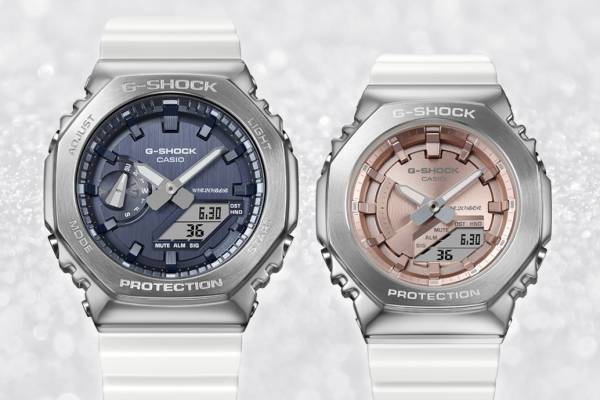 G-SHOCK&BABY-Gの冬限定ペアウオッチ、白ベゼル×メタリック文字板で表す“冬の煌めき”