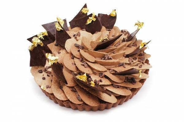 カフェコムサ“カカオの風味を楽しむ”新作ケーキ、ビターチョコレートクリーム絞った贅沢タルト