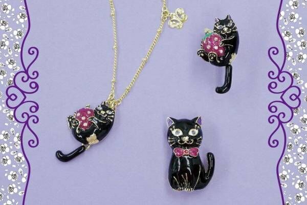 アナ スイ“黒猫＆ペルシャ猫”モチーフの新作アクセサリー、ネックレスやリング