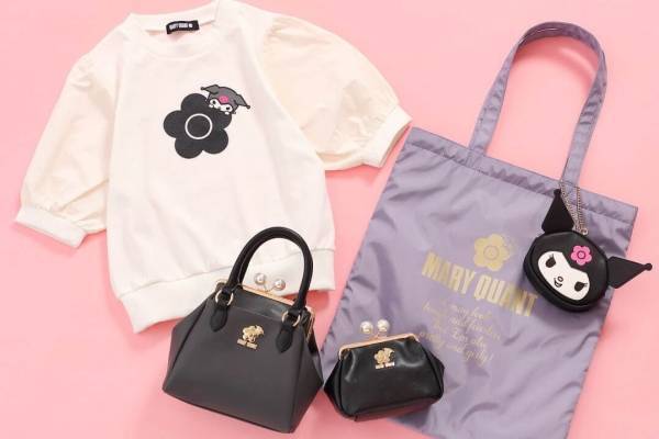 マリークヮント×サンリオ「クロミ」“デイジーモチーフ”のクロミフェイス型ポーチ＆がま口バッグ