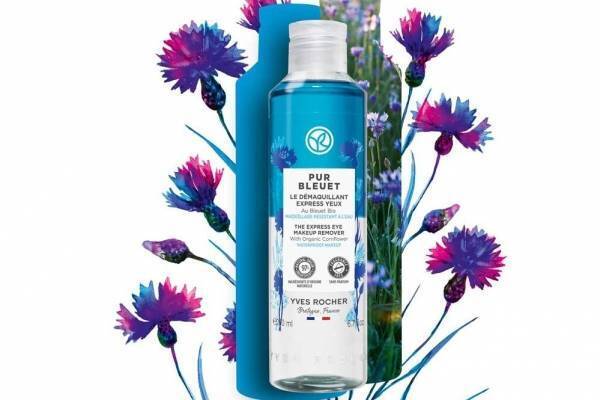 イヴ・ロシェ23年夏スキンケア、青い花“ブルエ”由来の「アイメイクリムーバー」がサイズUP