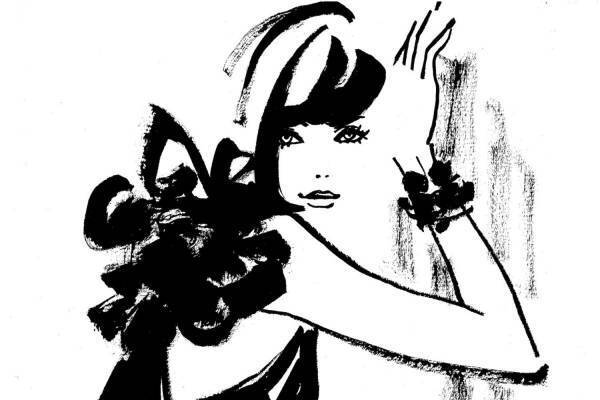 ファッション・イラストレーター森本美由紀の展覧会が弥生美術館で、“筆と墨”のデザイン画などが一堂に