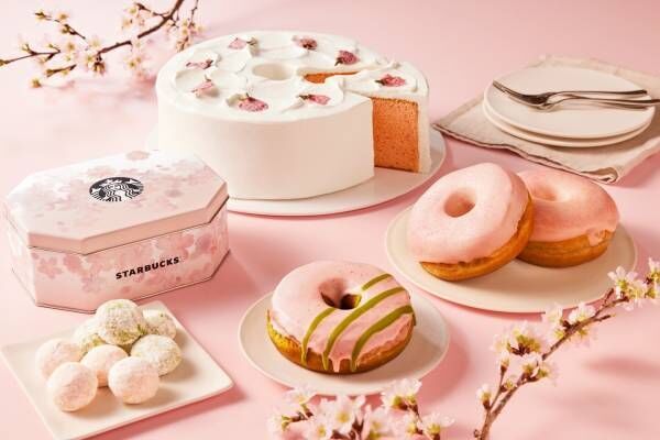 スターバックス新作「桜スイーツ」桜＆抹茶のドーナツや“満開の桜”デザイン缶入りボールクッキー