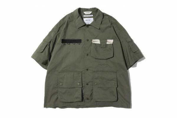 エフシーイー×ディガウェルのセットアップ “マルチポケット付”顔料染めシャツ＆パンツ