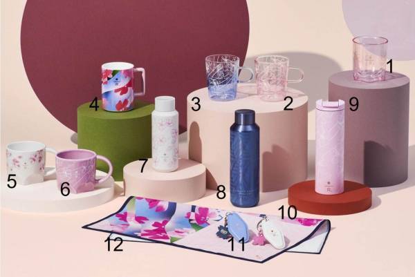 スターバックス リザーブ ロースタリー 東京の限定桜グッズ2023、フルカラーのマグカップや風呂敷