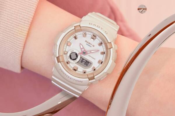 BABY-G“くすみカラー”の新作腕時計「GA-280BA」メタルパーツ光るピンクベージュなど