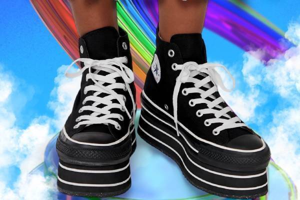 パメオポーズ×コンバースのスニーカー、「オールスター」史上最も厚底のハイカットシューズ