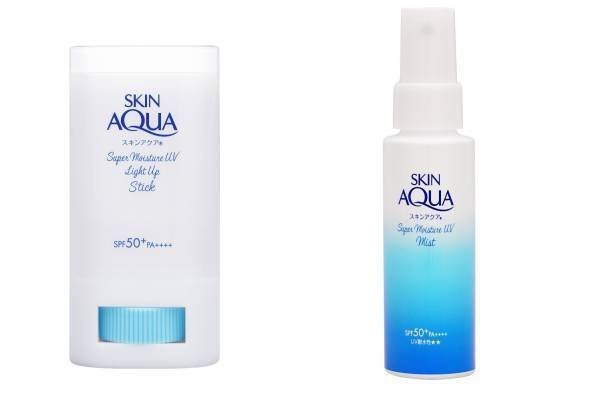 スキンアクア“スティック＆ミスト状”日焼け止め、日中も簡単塗り直しでべたつき知らずの白玉肌に