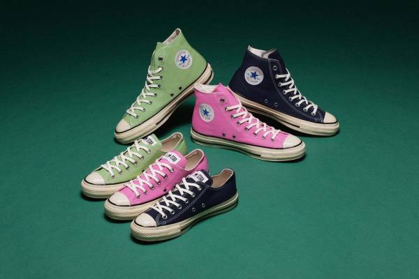 コンバースのスニーカー「オールスター US」が苺ピンク＆ピスタチオグリーンに、ヴィンテージ風デザイン