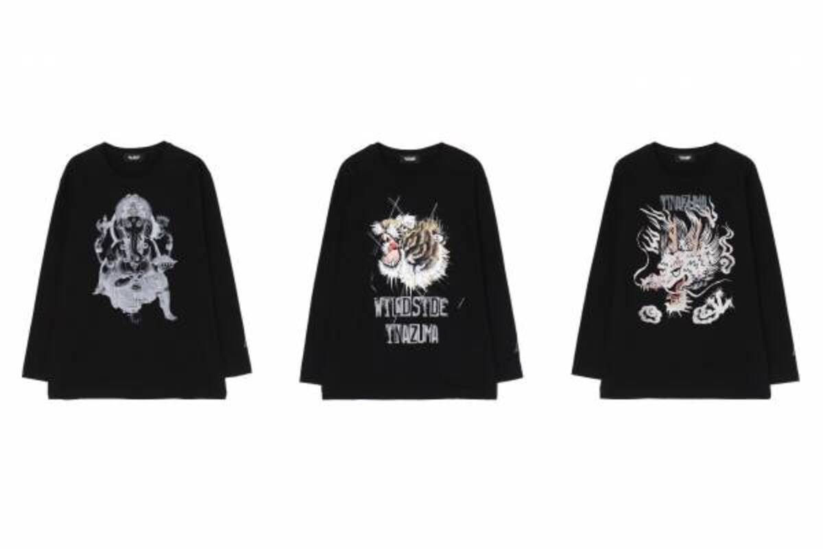 ワイルドサイド ヨウジヤマモト新作Tシャツ、龍の和風グラフィック  