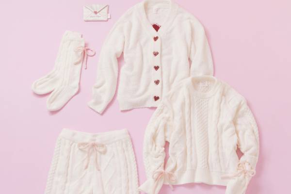 ジェラート ピケ24年バレンタインルームウェア、ハートボタンのカーディガンやふんわりチュールキャミ