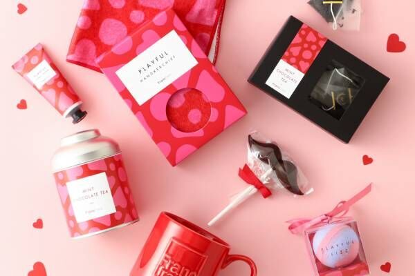 フランフラン24年バレンタイン“おそろい”パッケージの雑貨＆お菓子、赤やピンクのハートデザインなど