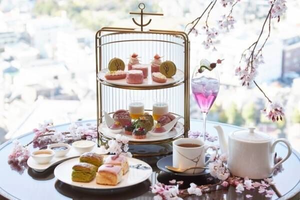 ウェスティンホテル横浜の桜アフタヌーンティー、“苺＆桜モンブラン”を飾ったガナッシュなど