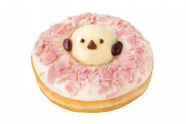 クリスピー・クリーム・ドーナツ北海道限定“雪の妖精”シマエナガのミルキードーナツ、桜色チョコをオン