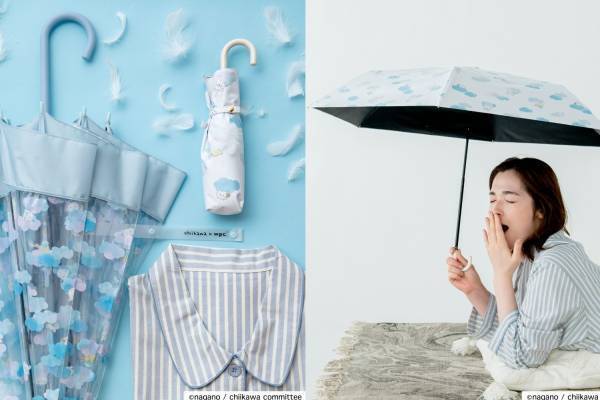 ちいかわ×Wpc.“花畑で遊ぶ”or“雲の上で眠る”ちいかわたちを描く新作ビニール傘＆折りたたみ日傘