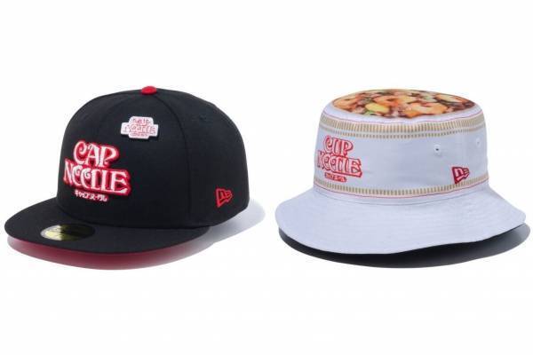 ニューエラ×カップヌードルのキャップ - コラボ刺繍の「59FIFTY」など、具材の見えるハットも
