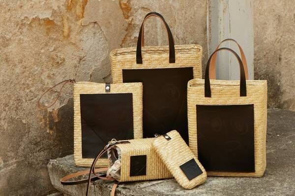 プラン シー24年春夏バッグ“ストロー素材”×刻印入りブラックレザー  