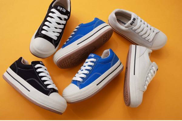 コンバース「オールスター アール」新作厚底スニーカー、極太シューレースなど“ぷっくりフォルム”で
