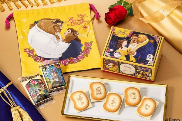 東京ばな奈からディズニー『美女と野獣』バナナミルクシェイク味ショコラサンド、ステンドグラス風BOXで