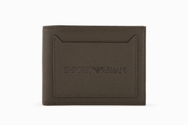 エンポリオ アルマーニのウィメンズ＆メンズ財布、“トーン・オン・トーンのロゴ”二つ折り財布など