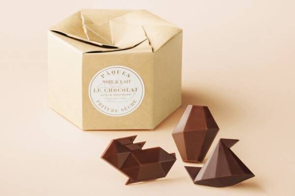 ル・ショコラ・アラン・デュカス24年イースター限定チョコレート、“ウサギやヒヨコ”を幾何学模様で表現