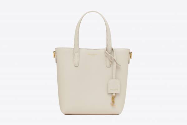 サンローラン24年春夏バッグ「ミニ トイショッピング」上質なカーフレザートート、肩掛け可能な2WAY