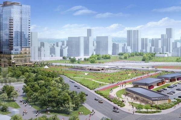 大阪・難波宮跡公園の再整備、カフェ＆レストラン内包の商業施設が25年4月に開業 - 東側にはホテルも